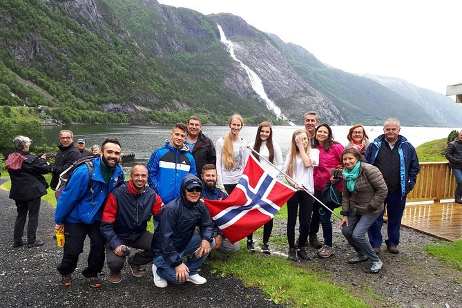 Haugesund Shore Excursion: Åkrafjorden & Langfoss waterfall - Haraldshaugen gives the day a historical start