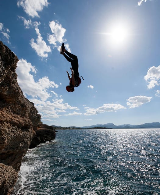 Mallorca: Cliff Jumping Adventure for Cruise Passengers - A zip line that ends in the sea