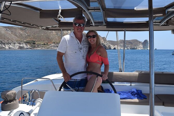 Private Luxury Santorini Catamaran Cruise with Port Pickup - What the private service feels like onboard