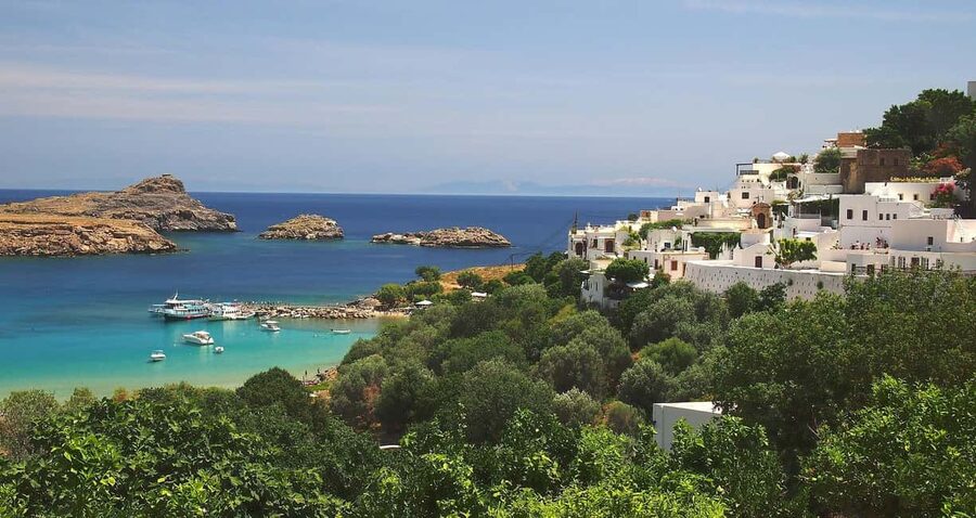 Rhodes: Shore Excursion, Valley of the Butterflies & Lindos - What you see at the top of Lindos