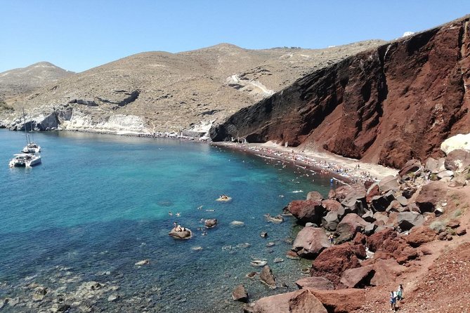 Skip Gondola Shore Excursion: No Cable Car, Water Taxi Provided! - Perivolos Beach and the volcanic south coast