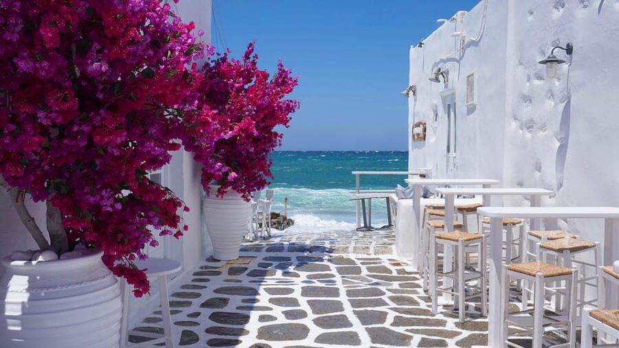 Small Group Mykonos Town Tour for Cruise Passengers - Matoyianni Street and Alley show Mykonos at its most polished