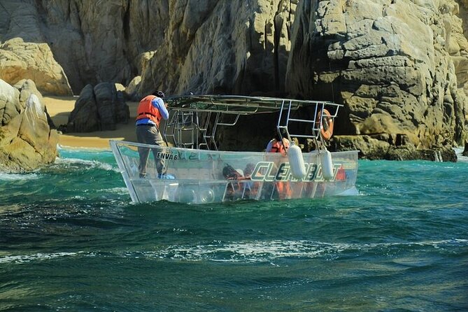 Tour to Arch in the only Clear Boat in Cabo Cruise Hotel PICKUP! - The photo routine and what it may cost